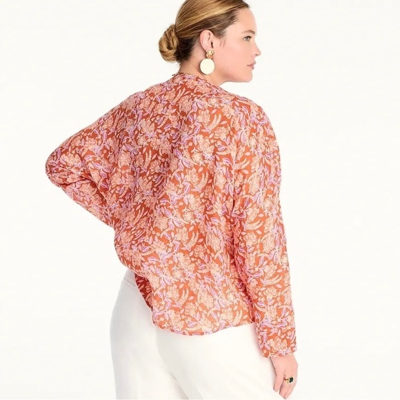 🔥 J Crew Ramie Tunic Top in Painted Block Print NWOT M - Picture 5 of 14